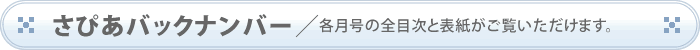 さぴあバックナンバー/各月号の全目次と表紙がご覧いただけます。